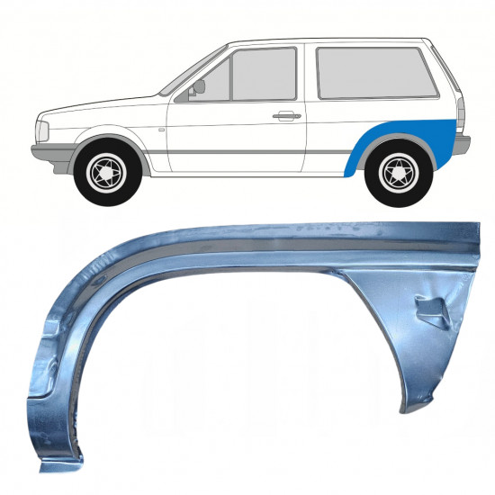 Panel de reparación guardabarros trasero para VW Polo 1981-1984 / Izquierda 7117