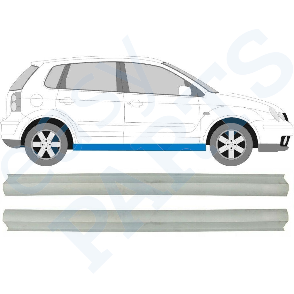 Panel De Reparación Del Umbral Para Vw Polo 2001-2009 / Izquierda = Derecha (Simétrico) / Conjunto 10491