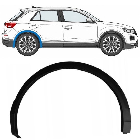 Moldura lateral guardabarros trasero para Volkswagen T-Roc 2017- / Derecho 17029