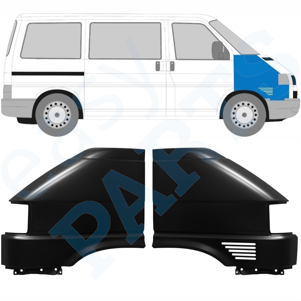 Guardabarro Delantero Para Vw Transporter T4 1996-2003 / Izquierda+Derecha / Conjunto 10583