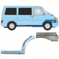 Panel de reparación del umbral + guardabarros delantero + guardabarros trasero para VW Transporter T4 Caravelle 1996- / Derecho / Conjunto 10043