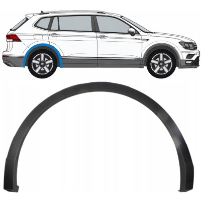 Moldura lateral guardabarros trasero para Volkswagen Tiguan 2016-2024 Allspace / Derecho 8193