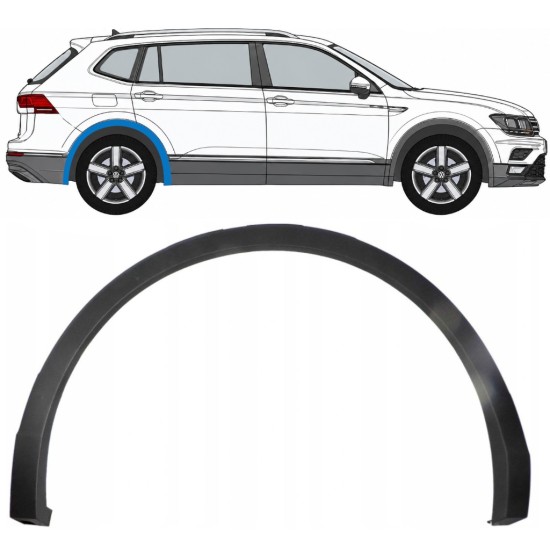 Moldura lateral guardabarros trasero para Volkswagen Tiguan 2016-2024 Allspace / Derecho 8193