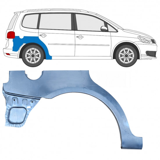 Panel de reparación guardabarros trasero para VW Touran 2010-2015 / Derecho 8196