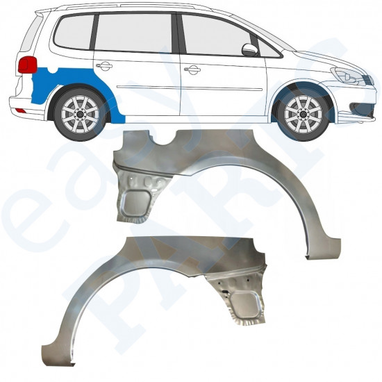 Panel de reparación guardabarros trasero para VW Touran 2010-2015 / Izquierda+Derecha / Conjunto 10520