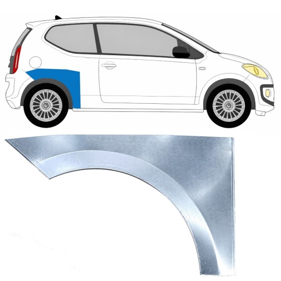 Panel de reparación guardabarros trasero para Volkswagen UP! 2011- / Derecho 17208