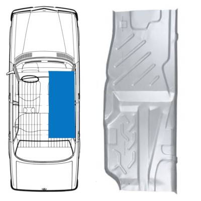 Panel de reparación del piso para Mercedes W123 1975-1985 / Derecho 16050