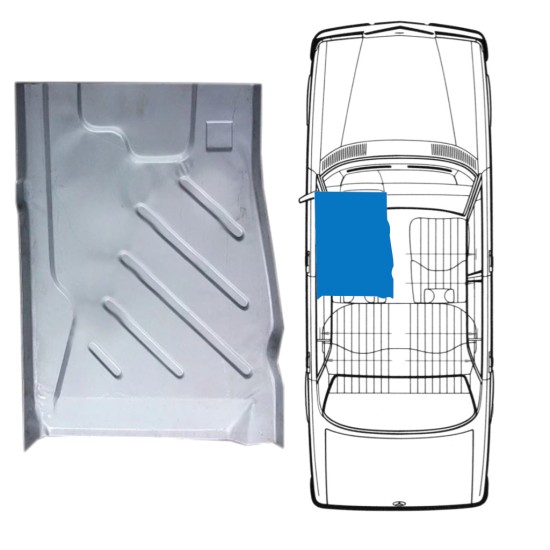 Panel de reparación piso delantero para Mercedes W123 1975-1985 / Izquierda 16047