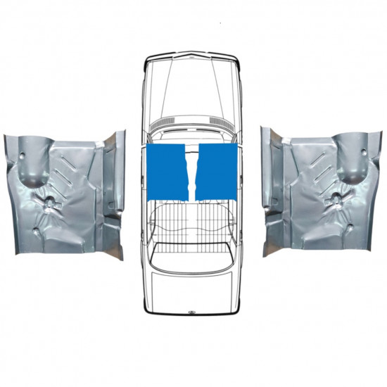 Panel de reparación piso delantero para Mercedes W123 1975-1985 / Izquierda+Derecha / Conjunto 9866