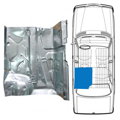 Panel de reparación del piso trasero para Mercedes W123 1975-1985 / Izquierda 8306