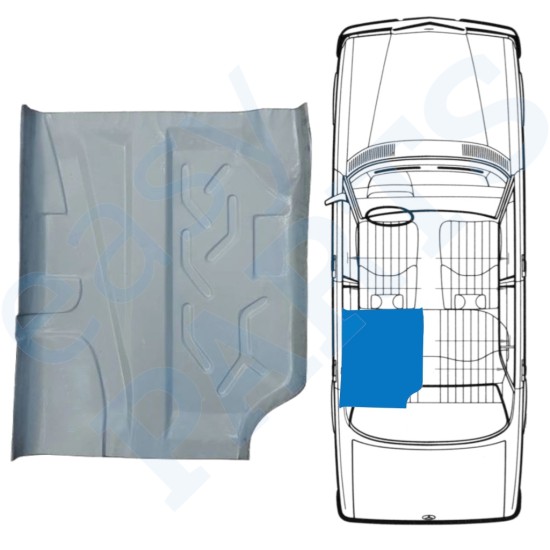 Panel de reparación piso delantero para Mercedes W123 1975-1985 / Izquierda 16049