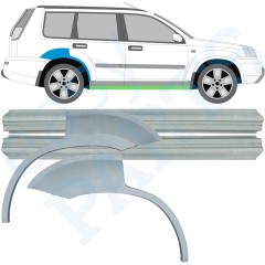 Panel de reparación del umbral + guardabarros trasero para Nissan X-Trail 2001-2007 / Izquierda+Derecha / Conjunto 9638
