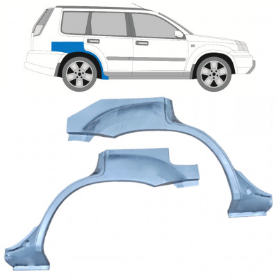 Panel de reparación guardabarros trasero para Nissan X-TRAIL 2001-2007 / Izquierda+Derecha / Conjunto 10129