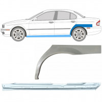 Panel de reparación del umbral + guardabarros trasero para Jaguar X-Type 2001-2009 / Izquierda / Conjunto 12621