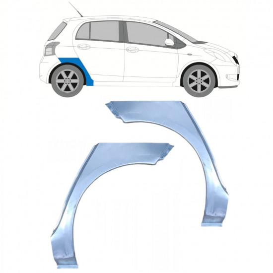 Panel de reparación guardabarros trasero para Toyota Yaris 2006-2011 / Izquierda+Derecha / Conjunto 10619