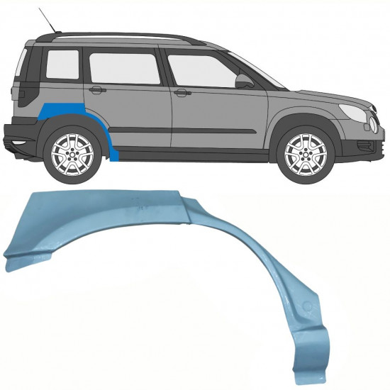 Panel de reparación guardabarros trasero para Skoda Yeti 2009- / Derecho 10704