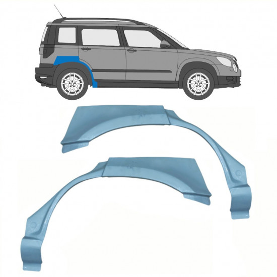 Panel de reparación guardabarros trasero para Skoda Yeti 2009- / Izquierda+Derecha / Conjunto 10706