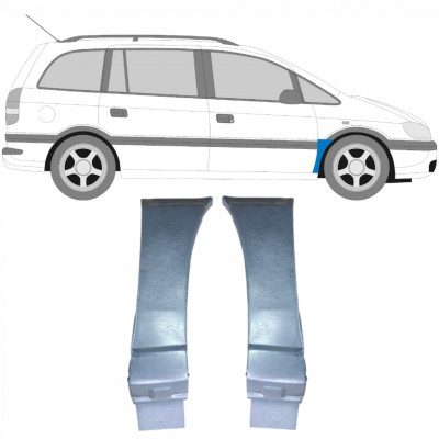 Panel de reparación guardabarros delantero para Opel Zafira 1999-2005 / Izquierda+Derecha / Conjunto 9404