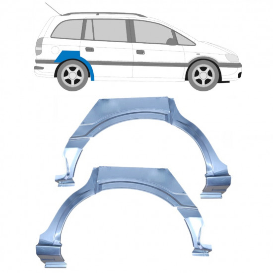 Panel de reparación guardabarros trasero para Opel Zafira 1999-2005 / Izquierda+Derecha / Conjunto 9403