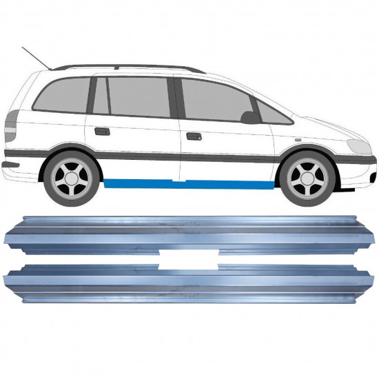 Panel de reparación del umbral para Opel Zafira 1999-2005 / Izquierda = Derecha (simétrico) / Conjunto 9714