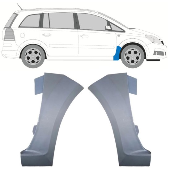 Panel de reparación guardabarros delantero para Opel Zafira B 2005-2012 / Izquierda+Derecha / Conjunto 16852