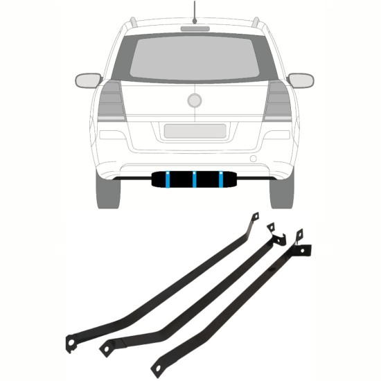 Banda de sujeción, depósito de combustible para Opel Zafira B 2005-2012 16026