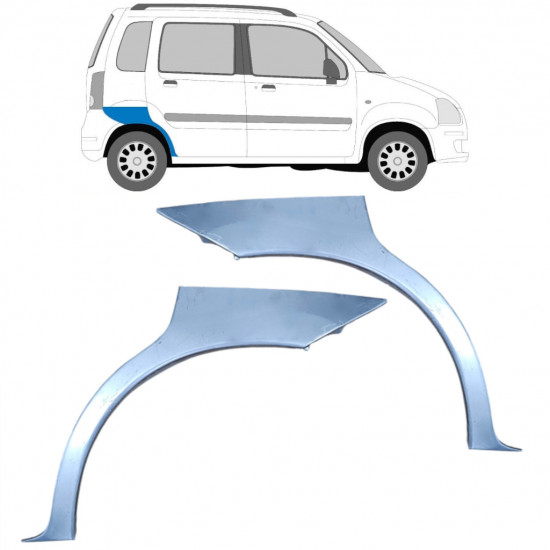 Panel de reparación guardabarros trasero para Opel Agila 2001-2008 / Izquierda+Derecha / Conjunto 10094