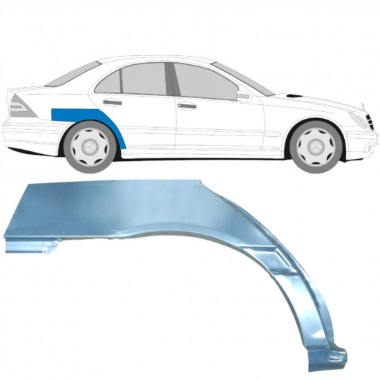 Panel de reparación guardabarros trasero para Mercedes C-class 2000-2007 / Derecho 5906