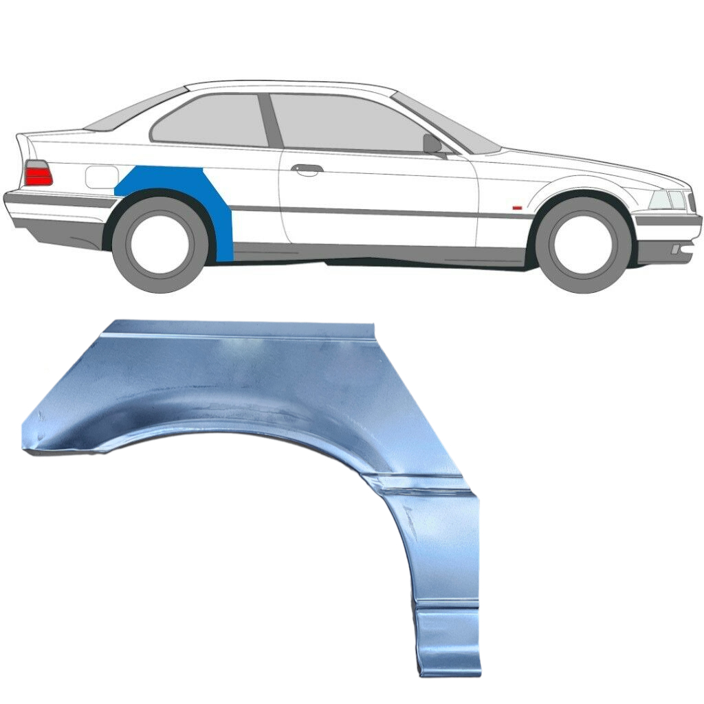 Panel de reparación guardabarros trasero para BMW E36 3 Cabrio 1990-2000 / Derecho / COUPE 6207